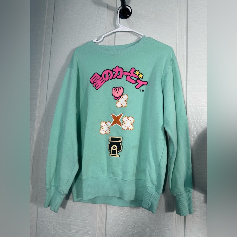 Rare Nintendo Kirby Aqua Sweatshirt No Size EUC